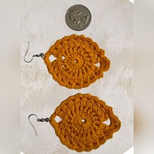 Handcrafted Gold Crochet Earrings